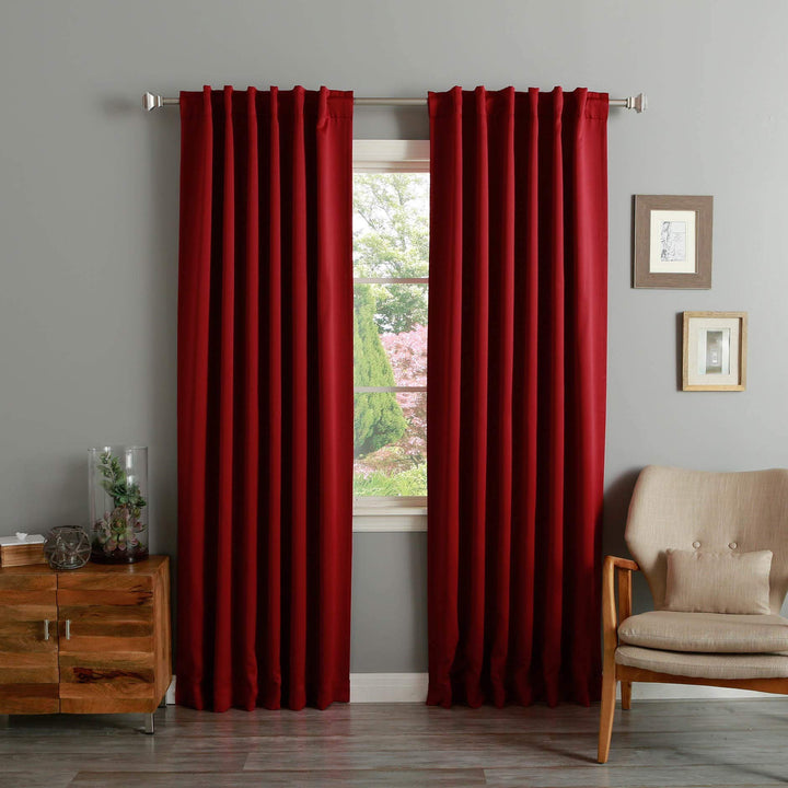 Aurora Home Solid Insulated Thermal Blackout Curtain Panel Pair - 52 x 120 Royal - Diamond Home USA