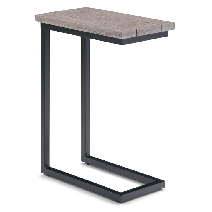 SIMPLIHOME Skyler SOLID MANGO WOOD and Metal 18 Inch Wide Rectangle C Side Table Birch
