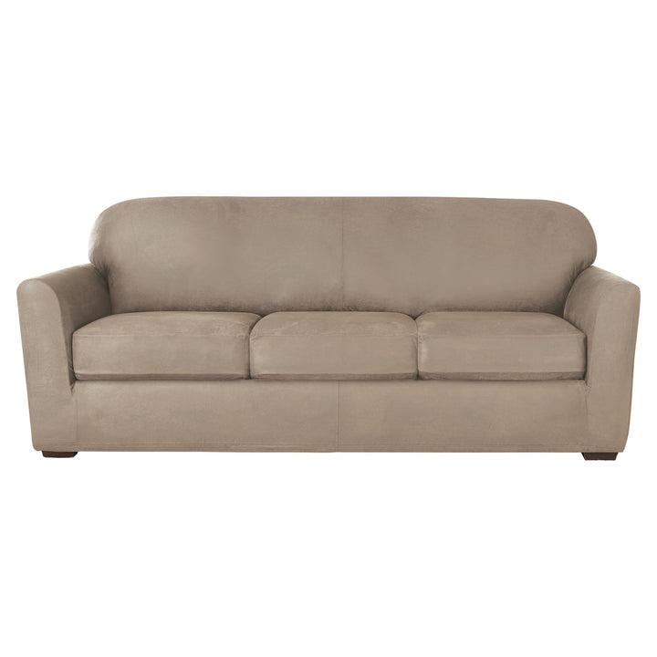 SureFit Ultimate Stretch Leather 4 PC Sofa Slipcover in Rustic Birch - Diamond Home USA
