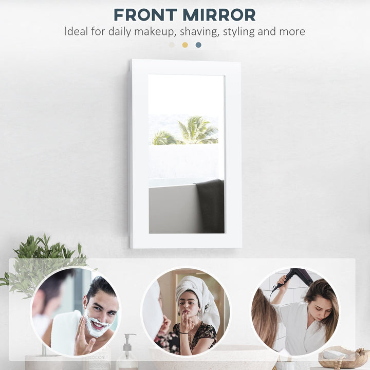 Wall-Mounted Medicine Cabinet with Mirror Bathroom Single Door and Adjustable - Diamond Home USA