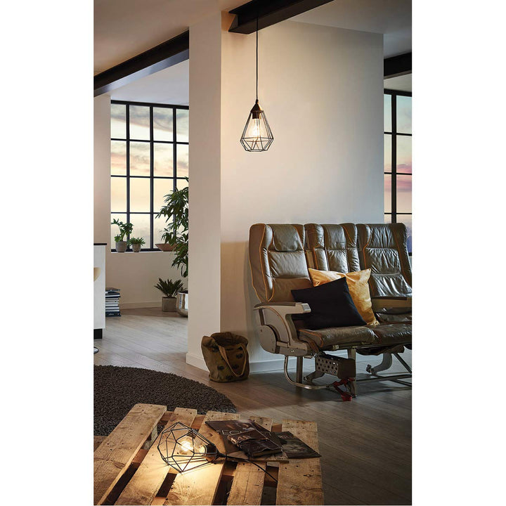 Eglo Lighting 94187A One Light Pendant Matte Black - Diamond Home USA