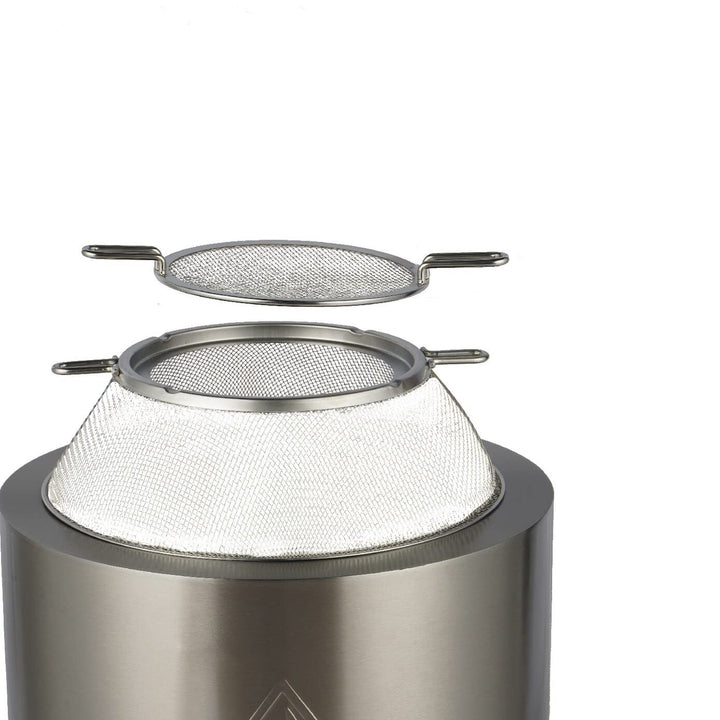 15" Hotshot Wood Burning Fire Pit Mesh Screen Silver Round Stainless Steel - Diamond Home USA