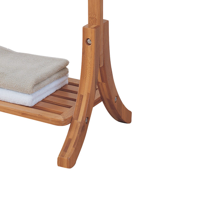 Organize It All Freestanding Bamboo Towel Rack|3 Tier Bars|Bathroom - Diamond Home USA