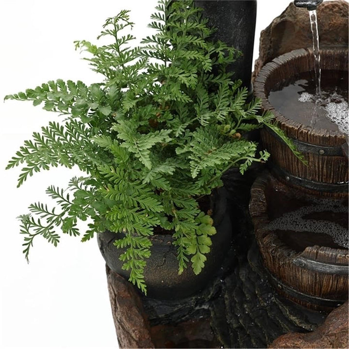 Jeco Glenville Water Pump Cascading Water Fountain Brown/Black - Diamond Home USA