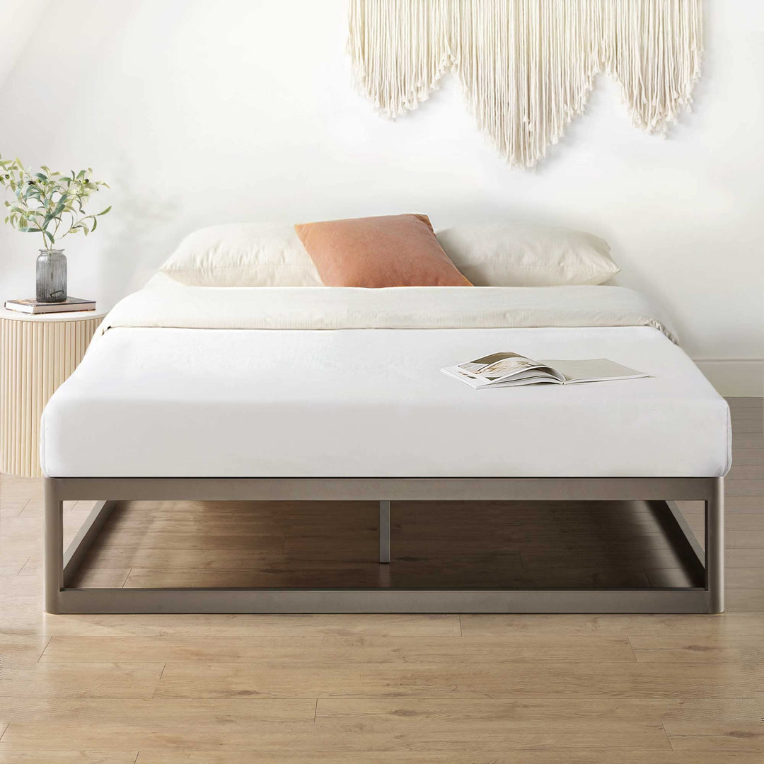 Mellow 12" Metal Platform Bed Frame w/Heavy Duty Steel Slat Foundation King Grey - Diamond Home USA