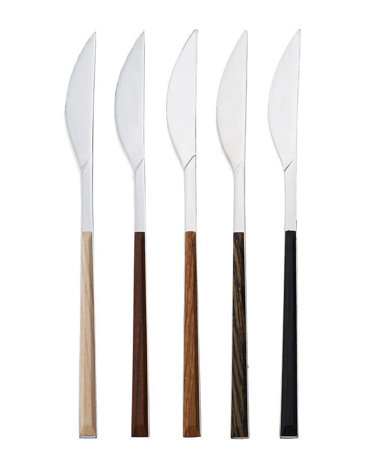 Pinti Sushi Queen for Red Vanilla 24 Piece Flatware Set Ebony - Diamond Home USA