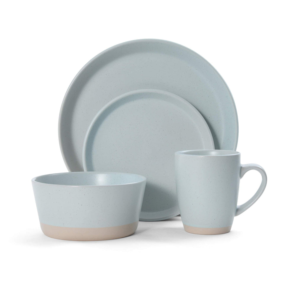 Blue 16pc Dinnerware Set (Service for 4) Solid Casual Modern Contemporary - Diamond Home USA