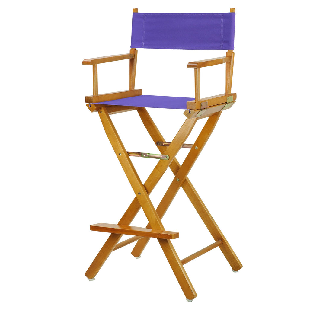 Casual Home Honey Oak Frame/Purple Canvas 30" Bar Height Directors-Chairs