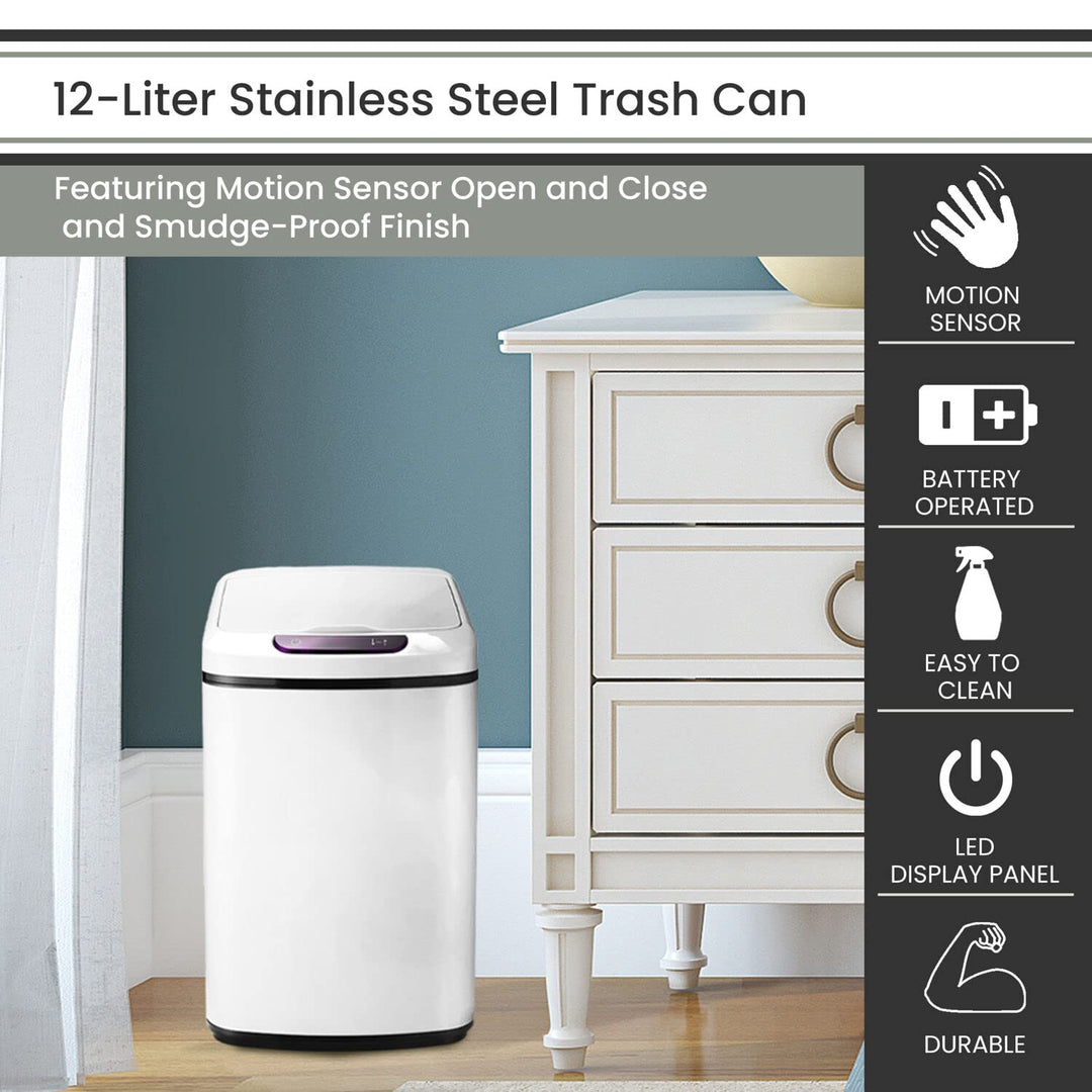 Hanover Home Hands-Free Metal Trash Can with Fingerprint-Resistant Finish - Diamond Home USA