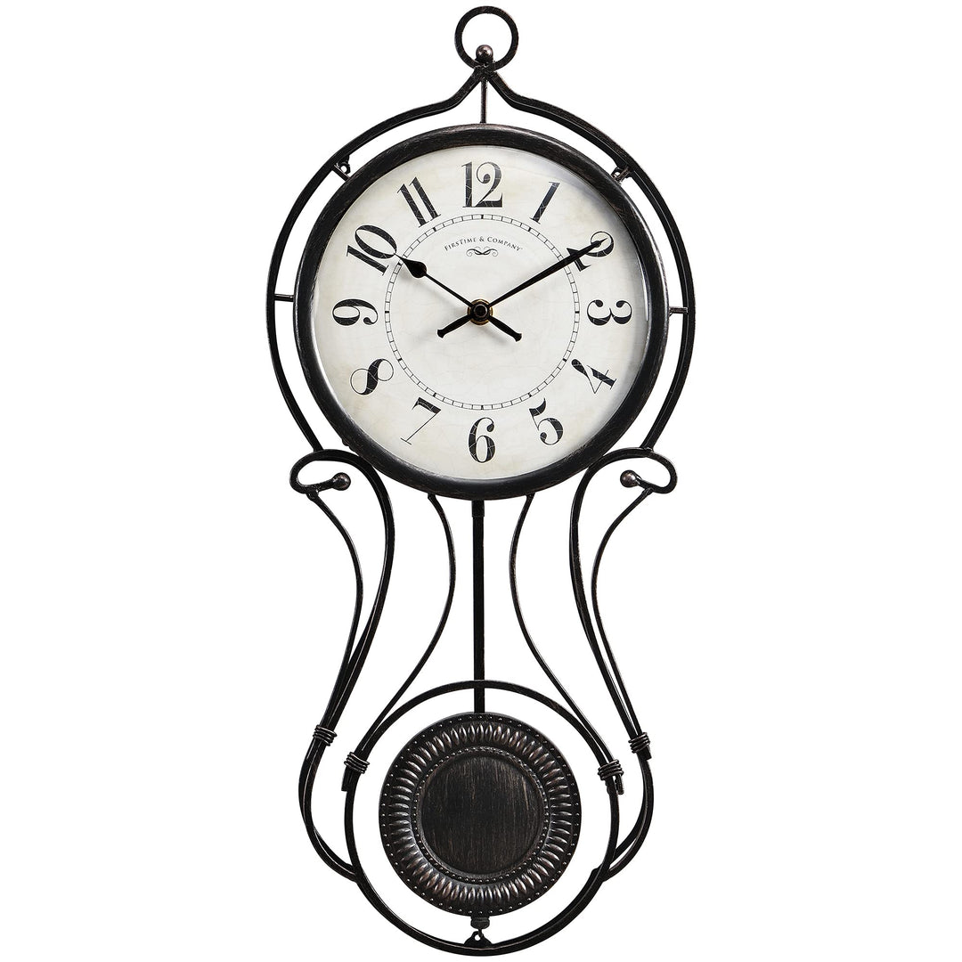 FirsTime & Co. Harwick Pendulum Wall Clock American Crafted Black 9.1 x .36 x - Diamond Home USA