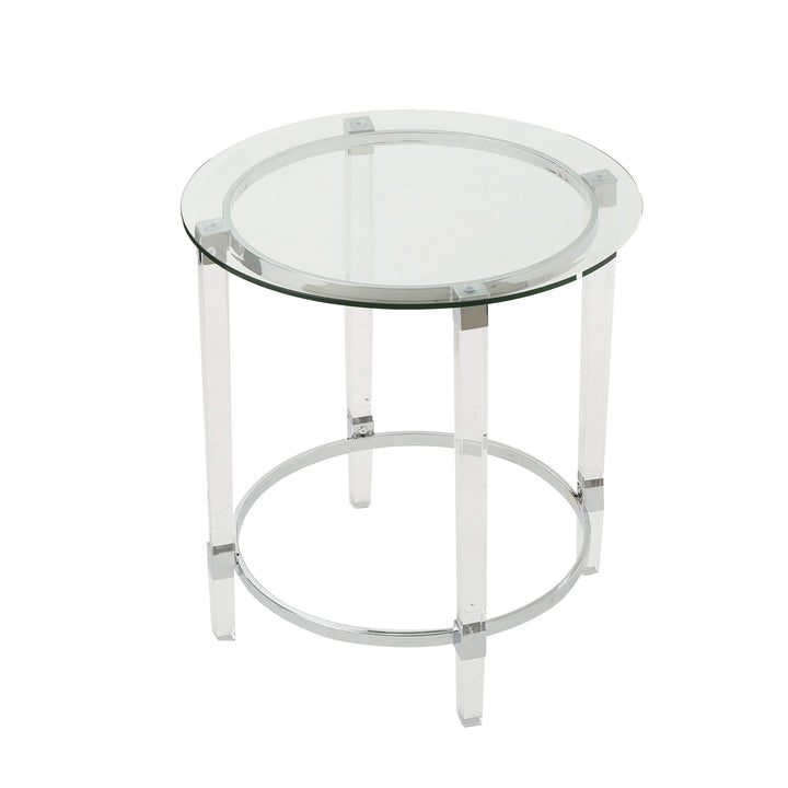 Christopher Knight Home Orianna Acrylic and Tempered Glass Circular Side Table