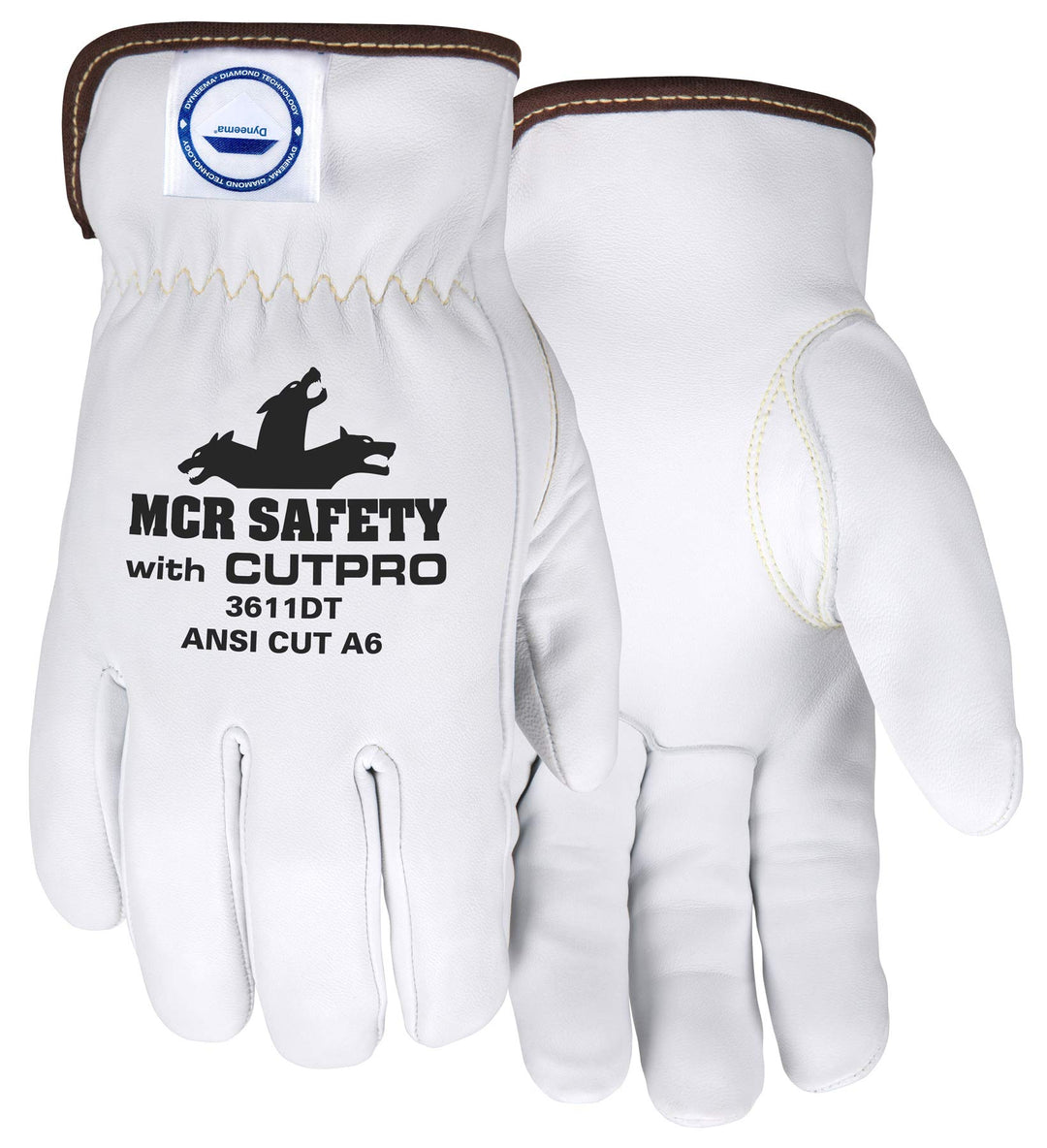 MCR Safety Gloves 3611DTXL Premium Goatskin Leather Work Gloves lined with