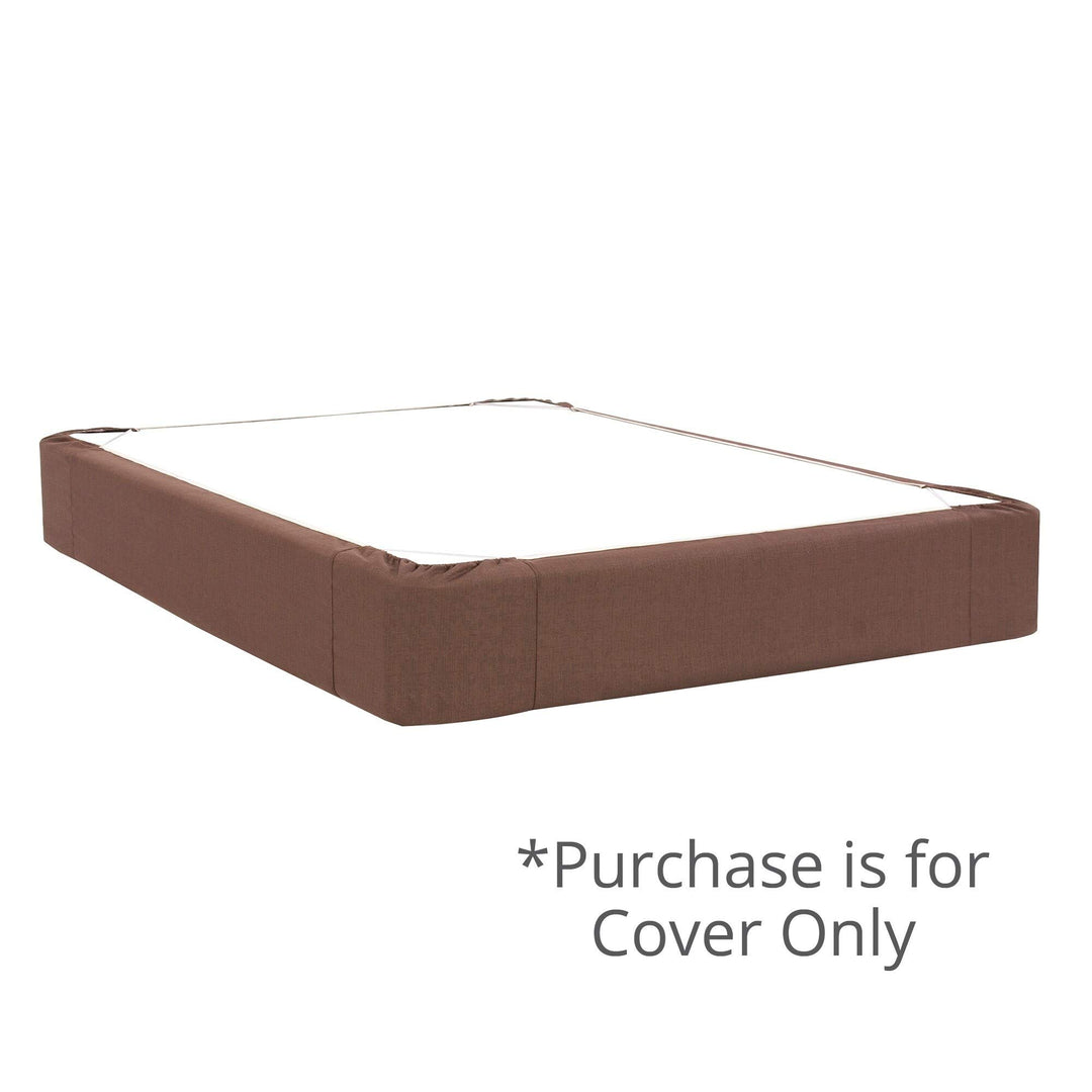 Chocolate King Boxspring Cover Brown Solid Color Modern Contemporary Polyester - Diamond Home USA