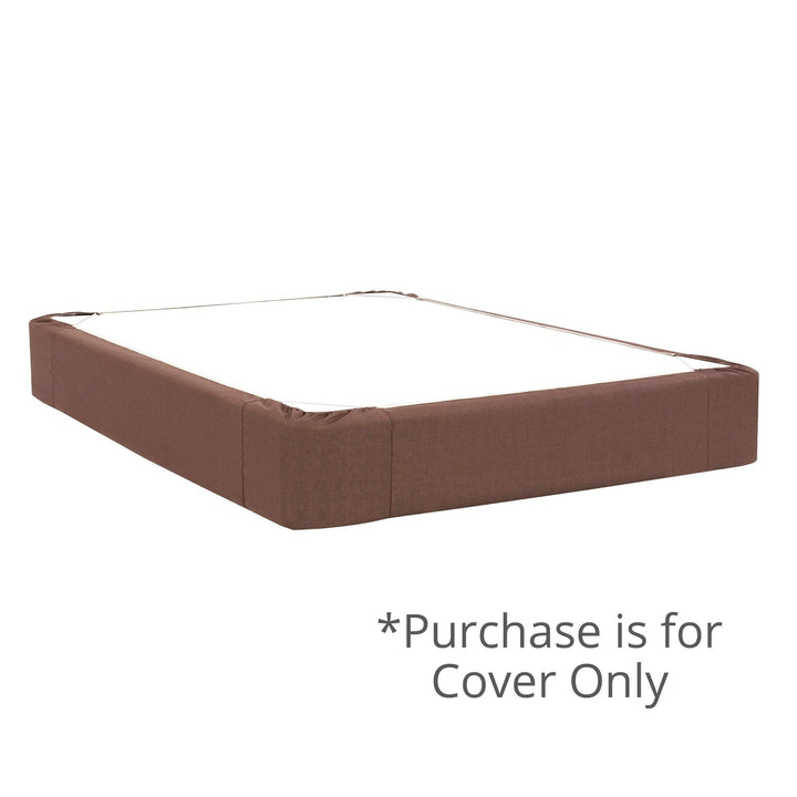 Chocolate King Boxspring Cover Brown Solid Color Modern Contemporary Polyester - Diamond Home USA