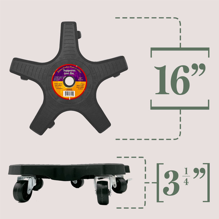 Bosmere S18410LVC Plant Caddie 16" Charcoal - Diamond Home USA