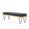 Christopher Knight Home Elisha Industrial Modern Fabric Bench Dark Charcoal / Grey