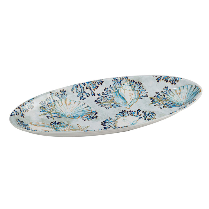 Certified International Playa Shells Fish Platter Gray - Diamond Home USA