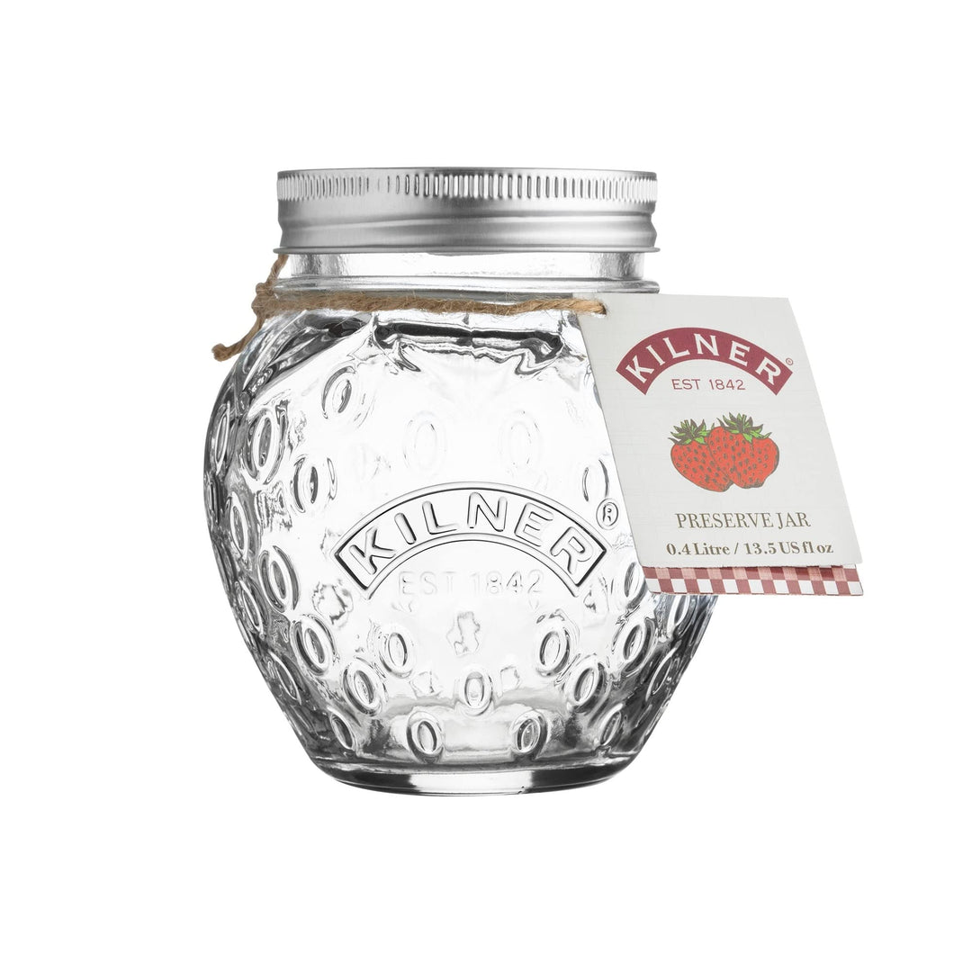 Set of 6 Strawberry Fruit Jars Clear Glass - Diamond Home USA