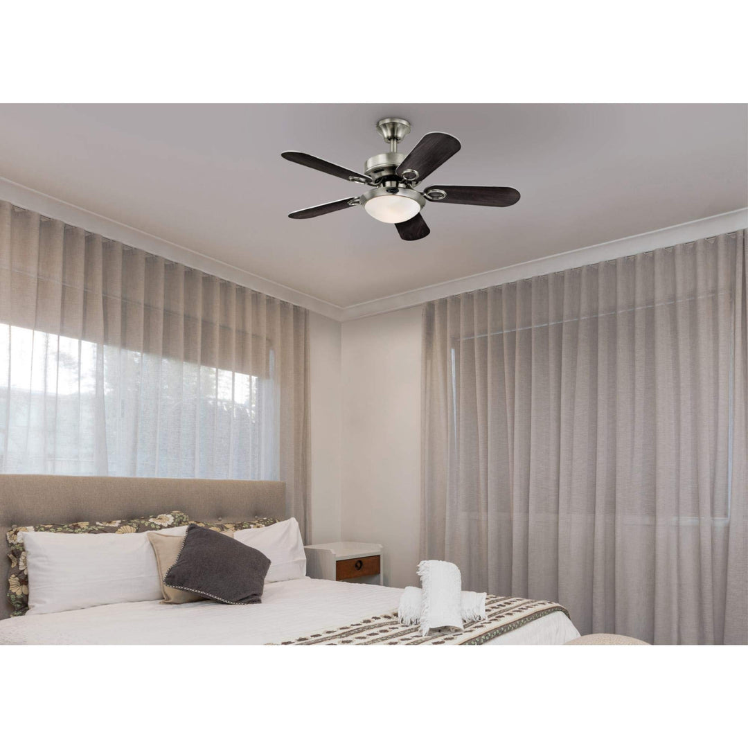 Westinghouse 7230300 Cassidy Indoor Ceiling Fan with Light 36 Inch Brushed - Diamond Home USA