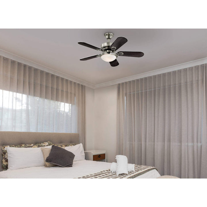 Westinghouse 7230300 Cassidy Indoor Ceiling Fan with Light 36 Inch Brushed - Diamond Home USA