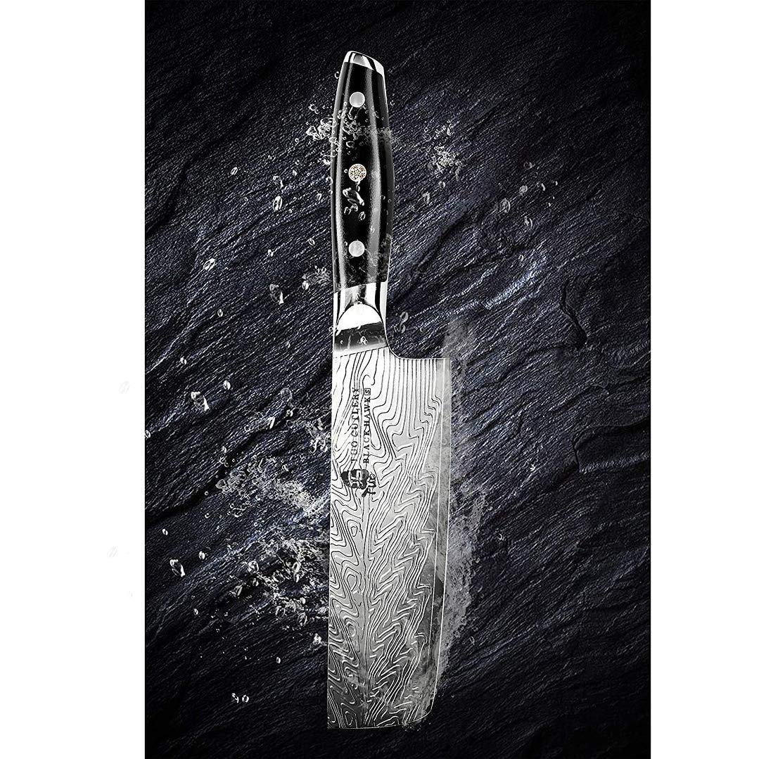 Ripple Knife W/ergonomic G10 Full Series6.5in Black High Carbon Stainless - Diamond Home USA