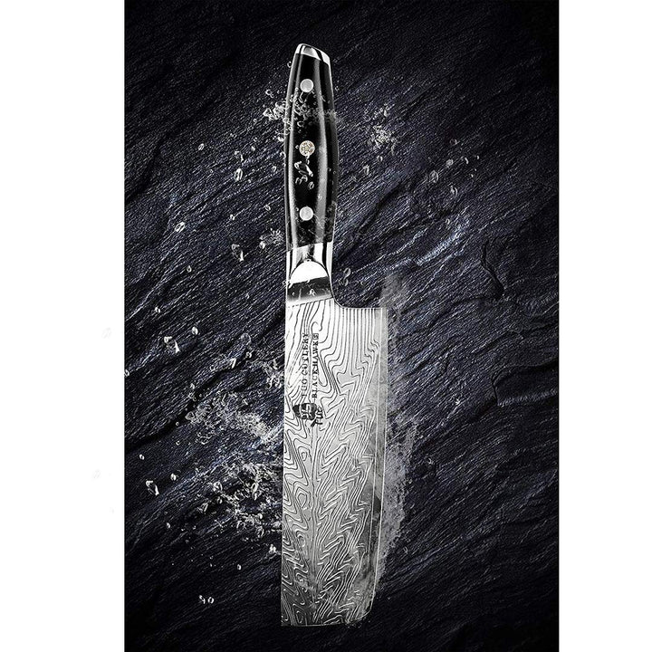 Ripple Knife W/ergonomic G10 Full Series6.5in Black High Carbon Stainless - Diamond Home USA