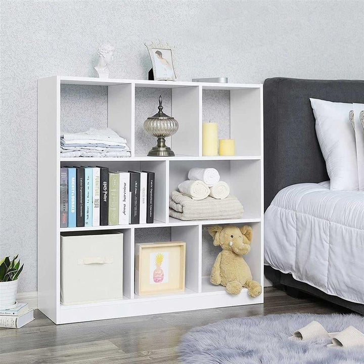 Bookcase Freestanding Bookshelf with Open Shelves .4 X 11 39.4 Inches White - Diamond Home USA