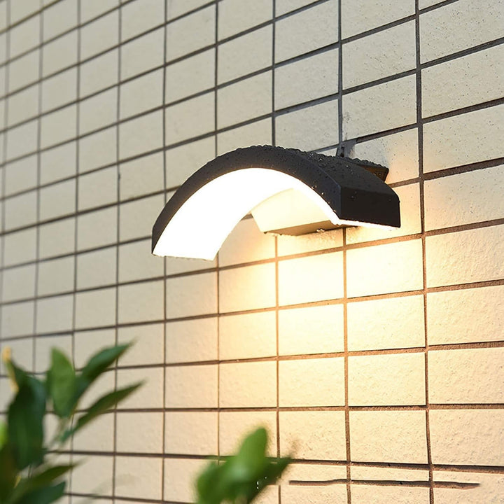 18w Black Curved Integrated Led Motion Sensor Wall Sconce Modern Industrial