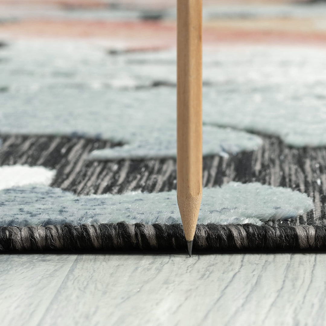 Universal Rugs Jute Water Resistant Indoor or Rug 5x7 - Modern Floral - Diamond Home USA