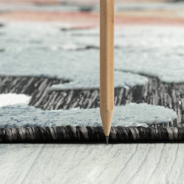 Universal Rugs Jute Water Resistant Indoor or Rug 5x7 - Modern Floral - Diamond Home USA