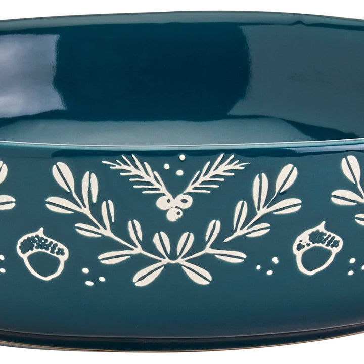 Gallery Winter Forest 2pc Serving Bowl Set Green Holiday Traditional Round - Diamond Home USA