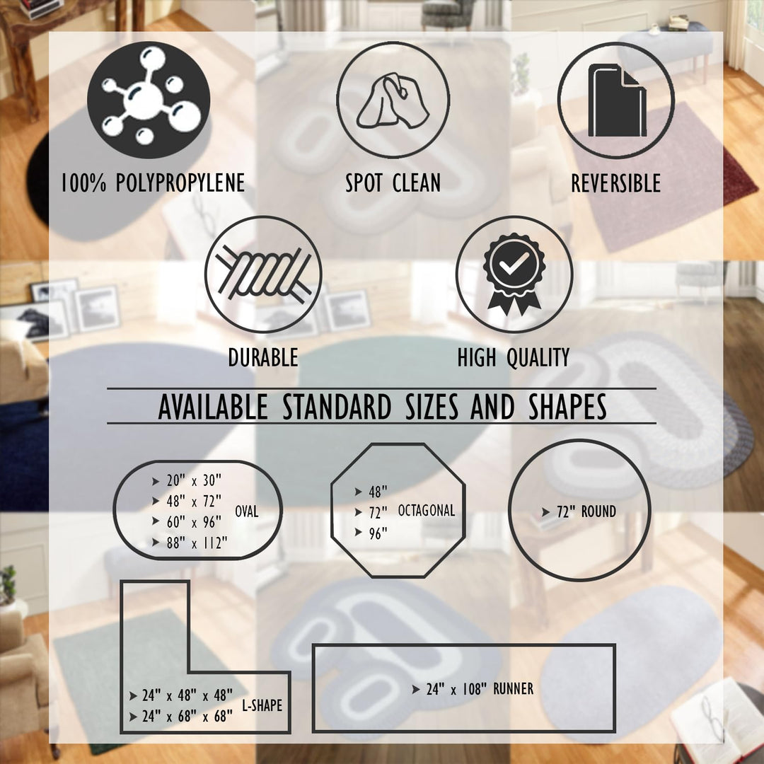 Better Trends Ombre Area Rug 24" x 72" Runner Reversible and Durable 100% Soft - Diamond Home USA