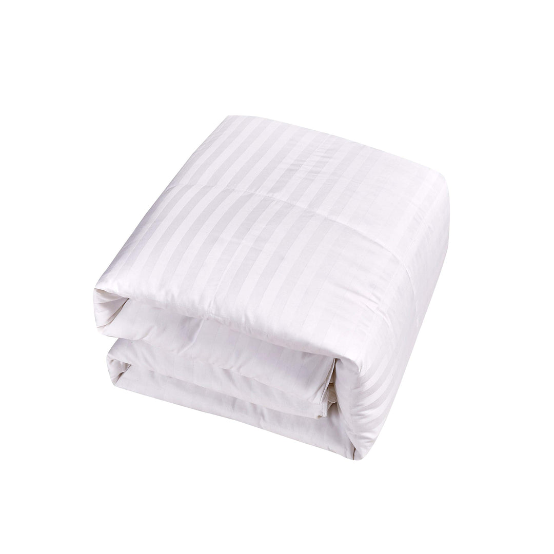 Hotel Grand Oversized Damask Stripe White Down Comforter Full - Queen