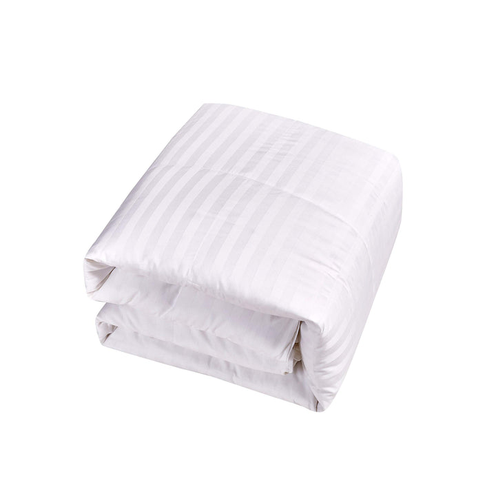 Hotel Grand Oversized Damask Stripe White Down Comforter Full - Queen