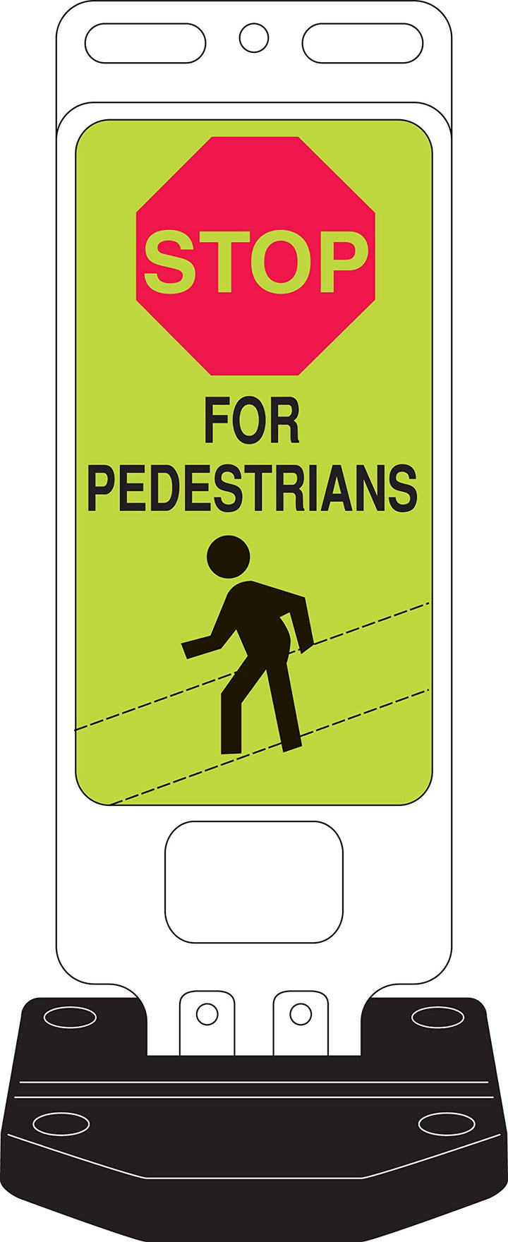 Brady Pedestrian and Crosswalk Sign - 40" Height 14" Width - Black Flourescent