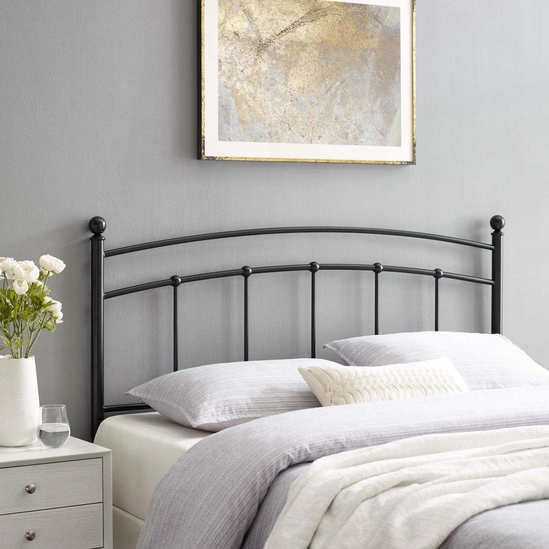 Modway Abigail Queen Metal Headboard in Black - Diamond Home USA