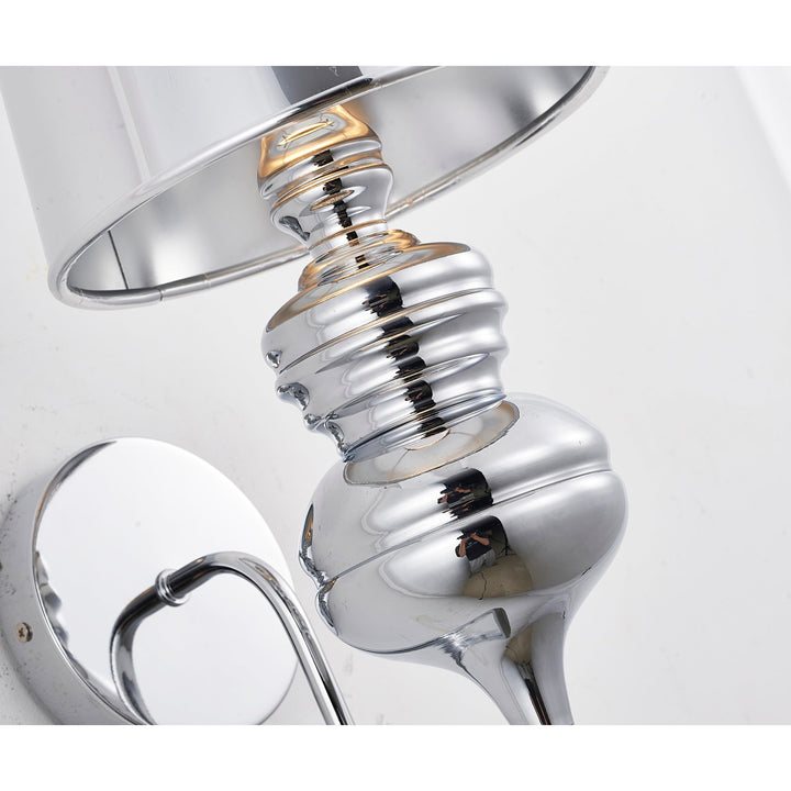 1-Light L5'' Polished Chrome Steel Armed Wall Sconce with A Shade Silver - Diamond Home USA