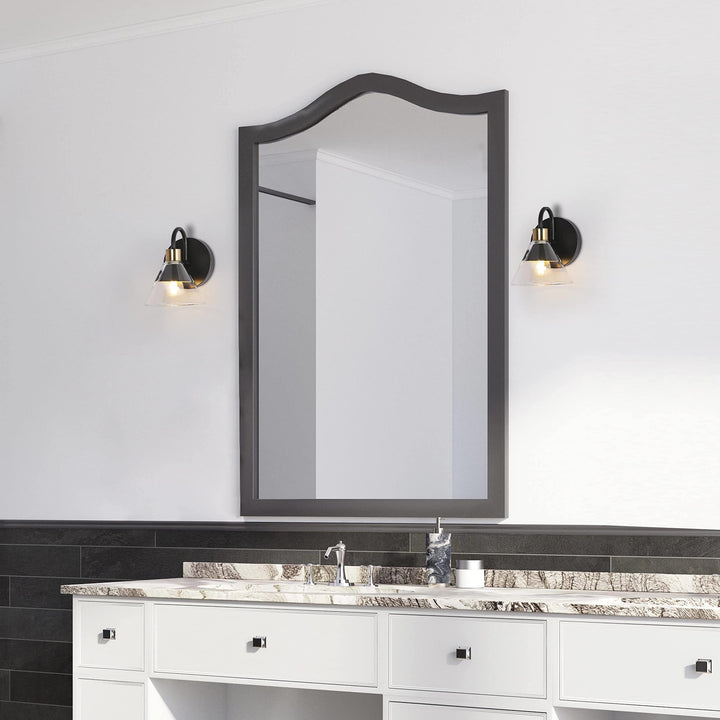 Modern Farmhouse 1-Light Wall Scocnes Glass Bathroom Vanity Lights with Cone - Diamond Home USA