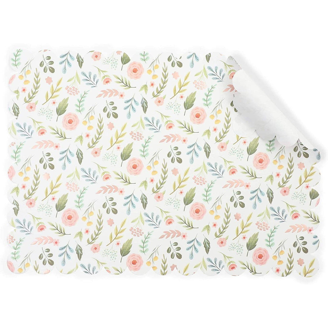 Paper Placemats for Table Floral (14 X 10 in 50 Pack) Multi Color Rectangle - Diamond Home USA