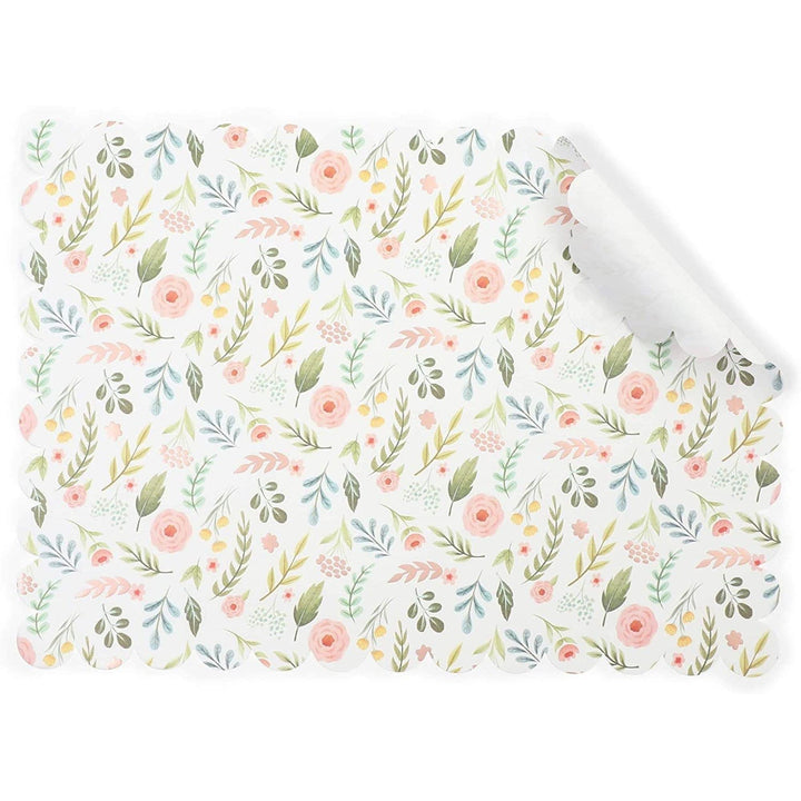Paper Placemats for Table Floral (14 X 10 in 50 Pack) Multi Color Rectangle - Diamond Home USA