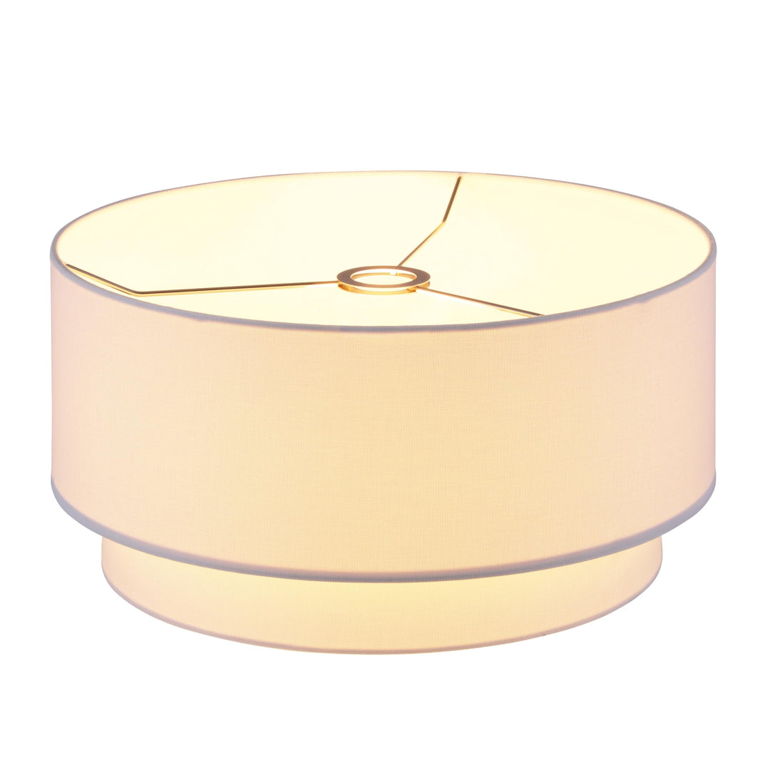 Large Premium Double Drum Linen Shade-off White Off/White Modern Contemporary - Diamond Home USA