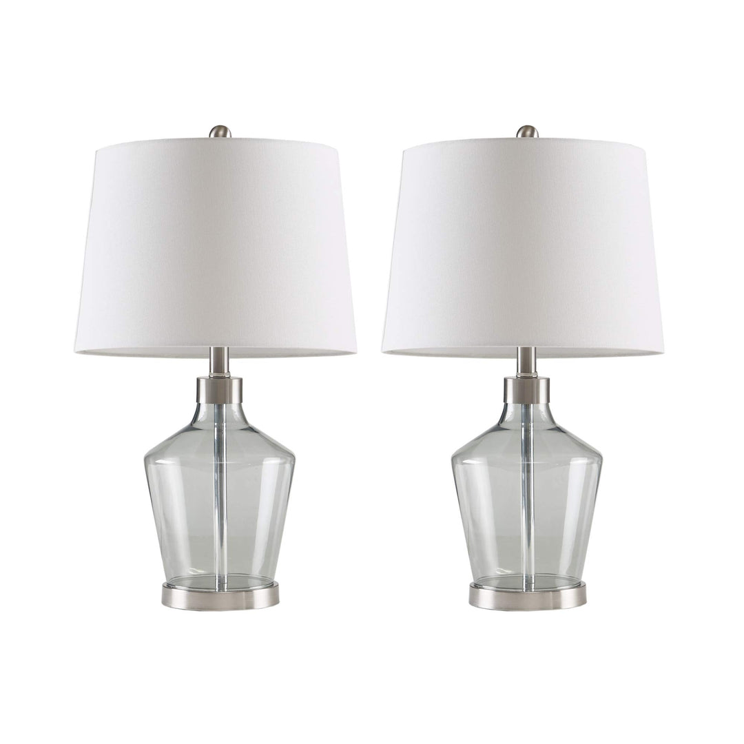510 Design Harmony Table Lamp Set of 2 Modern Design Grey Tinted Glass Body with