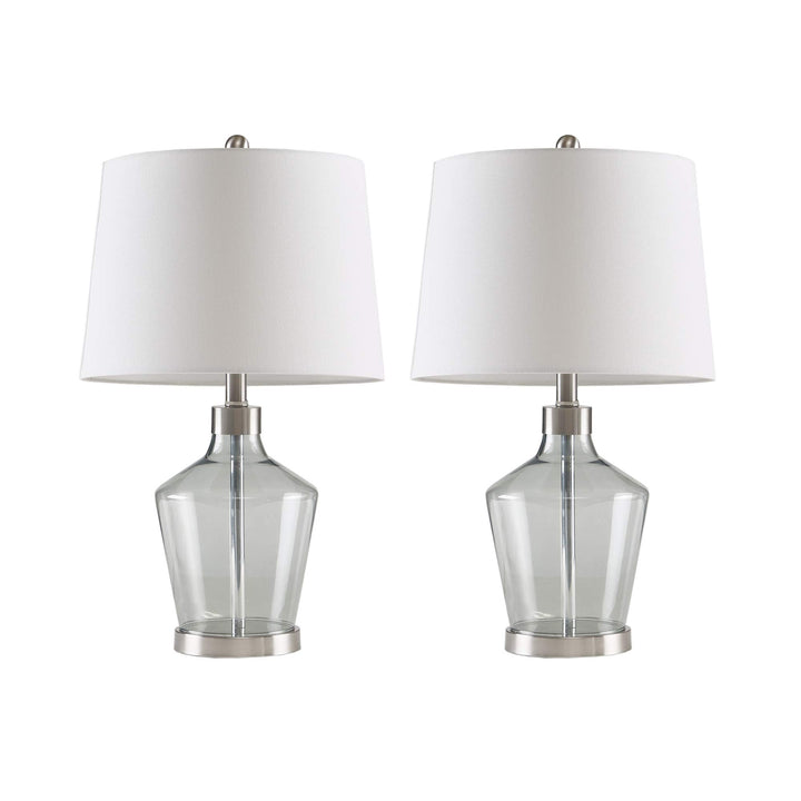 510 Design Harmony Table Lamp Set of 2 Modern Design Grey Tinted Glass Body with