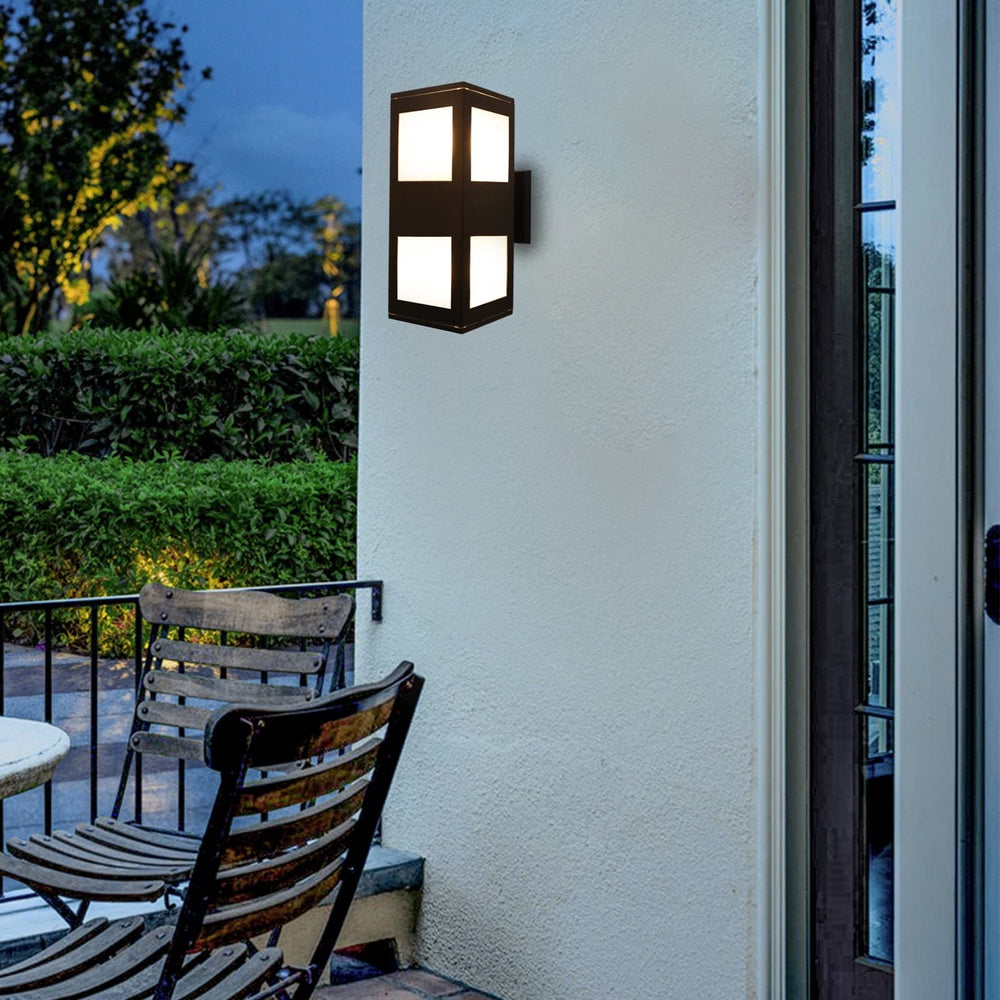 Waterproof Outdoor Wall Lantern Square Up Down Led Porch Sconce - Diamond Home USA