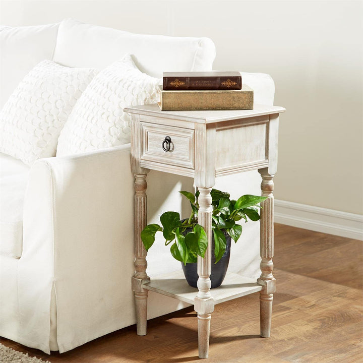 Urban Designs 7752369 Ella Rustic Weathered Wooden Night Stand Accent Table - Diamond Home USA