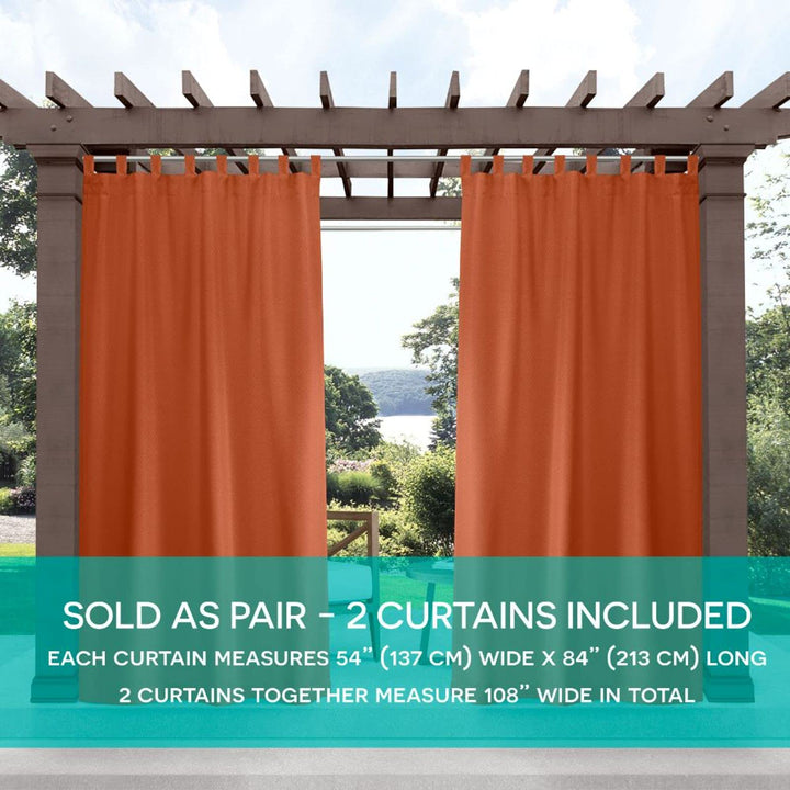 Exclusive Home Cabana Solid Indoor/Outdoor Light Filtering Hook-and-Loop Tab Top