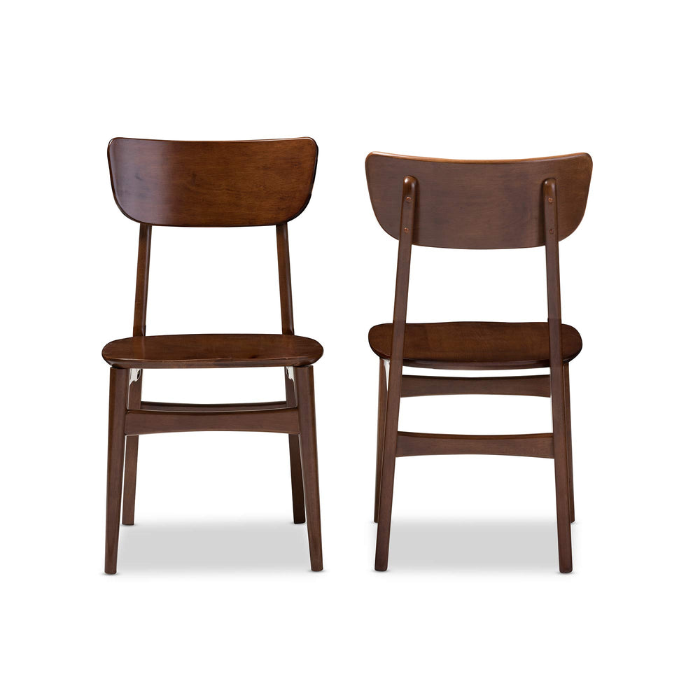 Baxton Studio Set of 2 Netherlands Mid-Century Modern Scandinavian Style Dark - Diamond Home USA