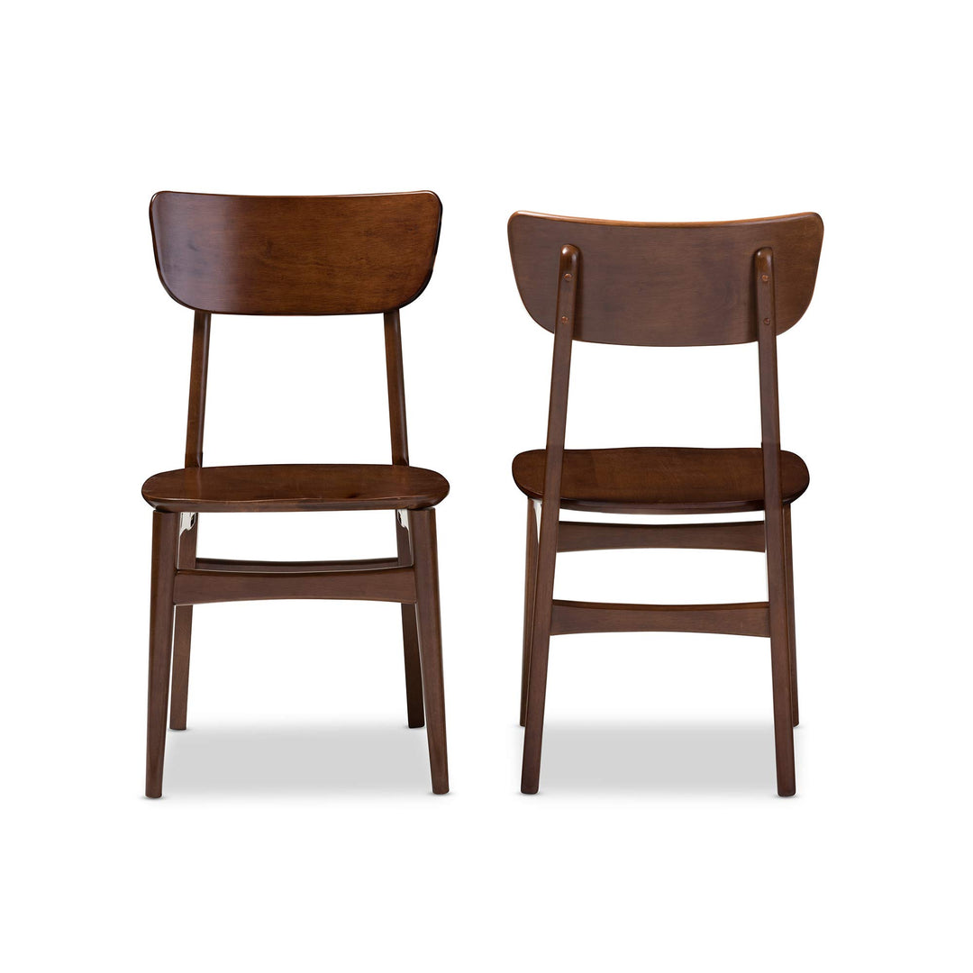 Baxton Studio Set of 2 Netherlands Mid-Century Modern Scandinavian Style Dark - Diamond Home USA