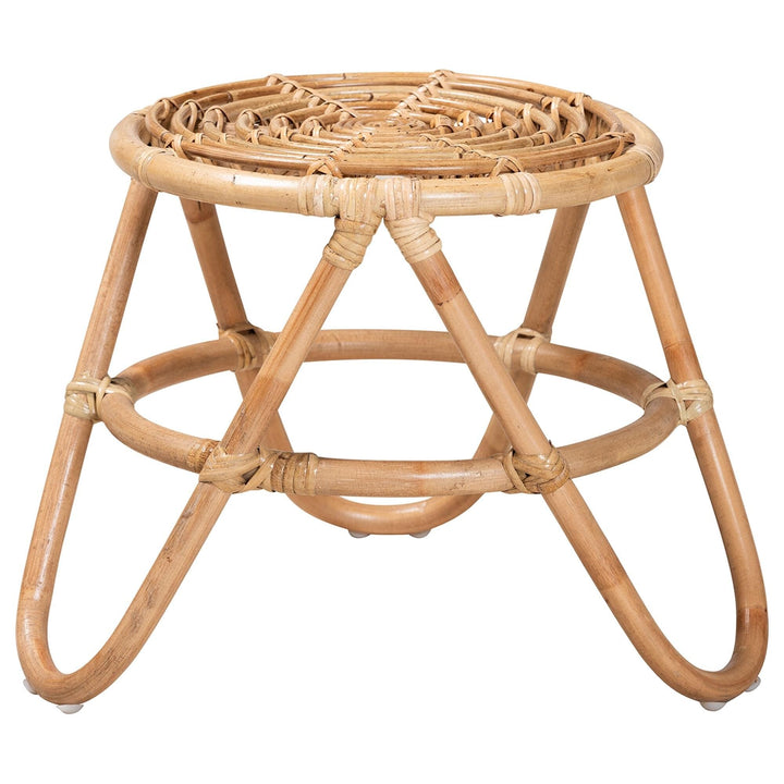 Modern Bohemian Natural Brown Rattan End Table Eclectic - Diamond Home USA