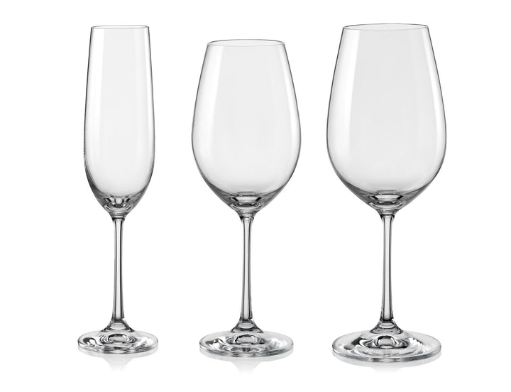 Red Vanilla 18 Piece Viola Wine Set Clear